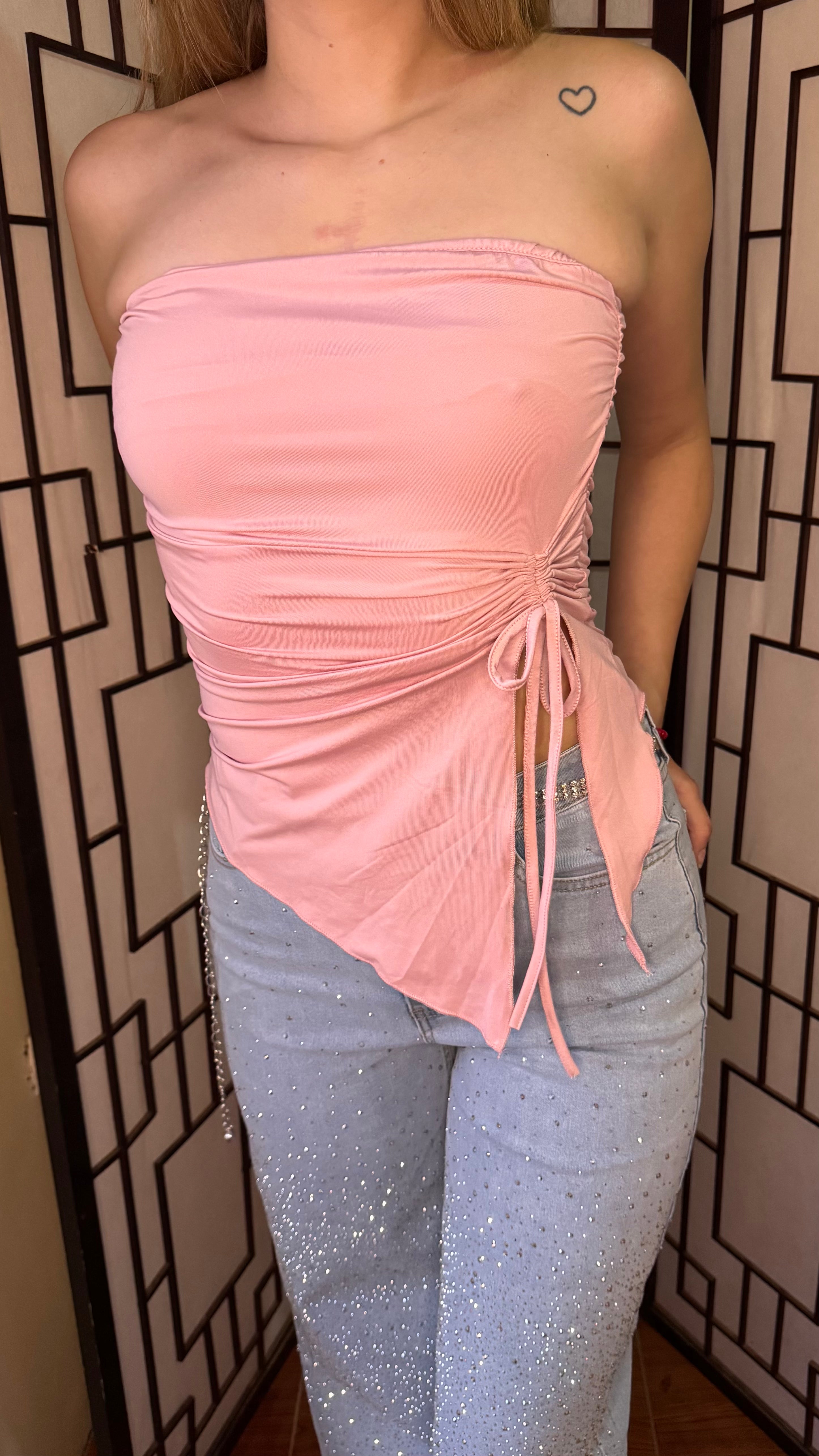 Top basic lycra rosado